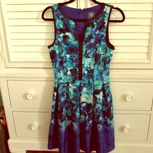 Vice camuto black and blue skater dress